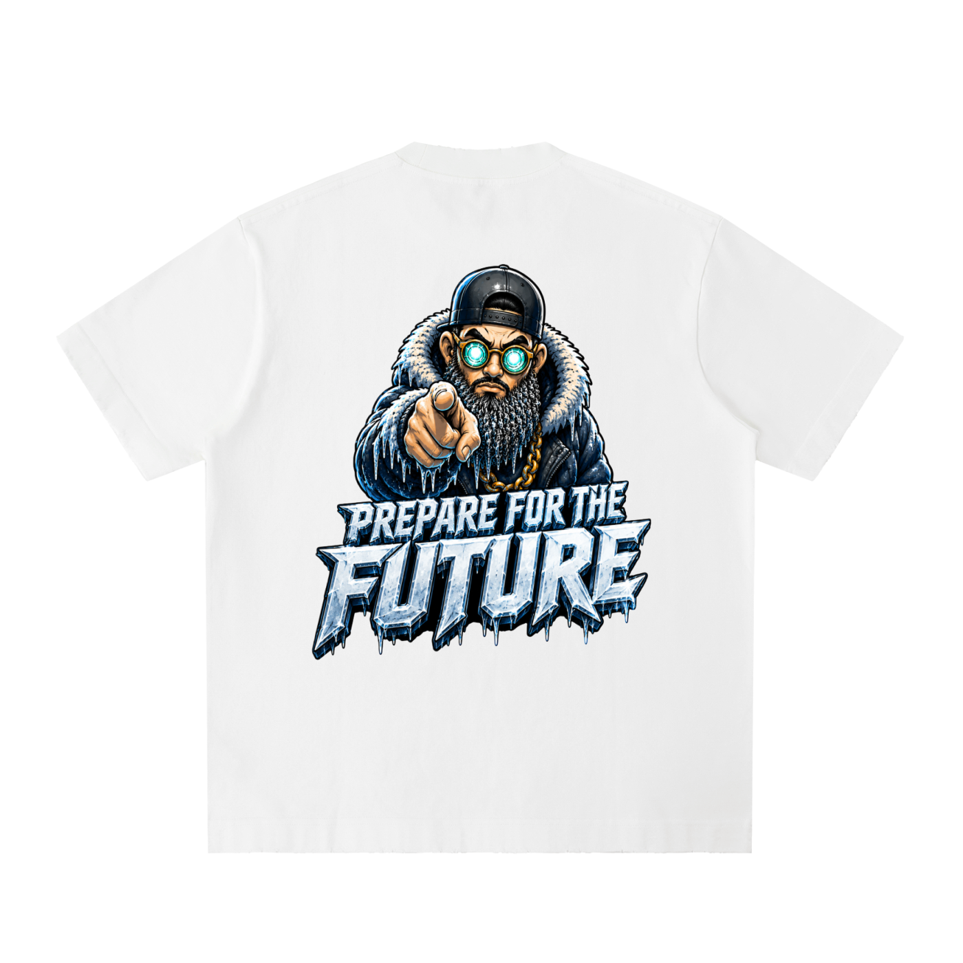 ICEMAN.AR PREPARE FOR THE FUTURE HEAVYWEIGHT VINTAGE WASHED FRAYED T-SHIRT