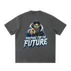 ICEMAN.AR PREPARE FOR THE FUTURE HEAVYWEIGHT VINTAGE WASHED FRAYED T-SHIRT
